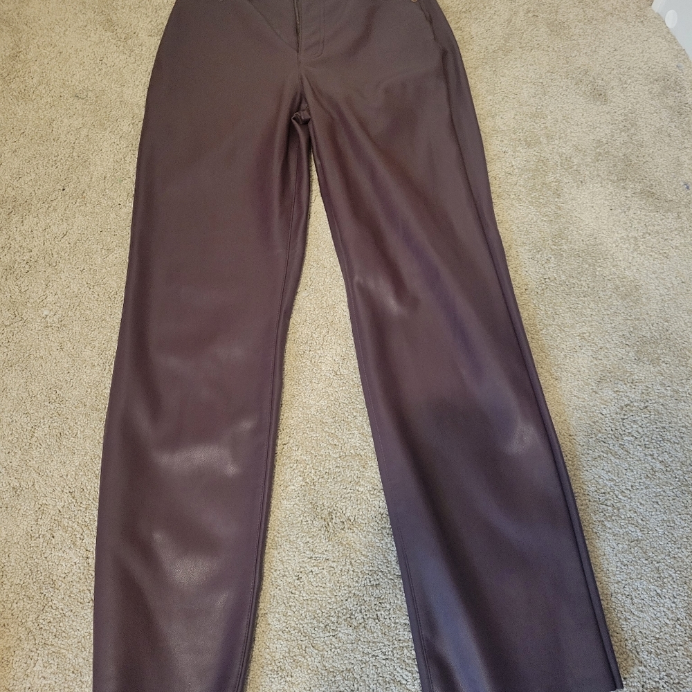Fuax leather purple pants